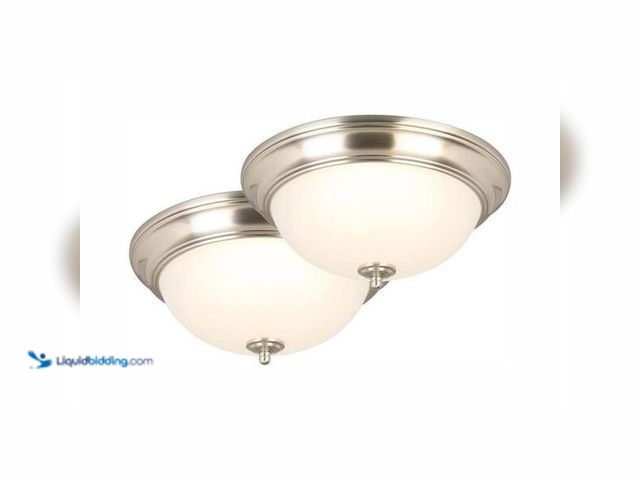 Lot 49-5452790 - Commercial Electric
13 in. 180-Watt Equivalent Brushed Nickel Integrated LED Flush Mount with Frost...