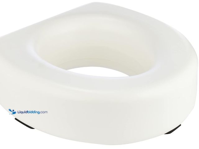 Lot 49-1566741 - HealthSmart Enhanced Comfort 5" Raised (Round) Toilet Seat Risers for Seniors 5 Slip Resistant Pads ...