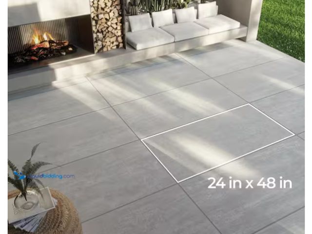 Lot 49-3709001 - (240 sq ft) Corso Italia Pietra Chrome 24 in. x 48 in. x 0.75 in. Concrete Look Porcelain Paver, 8 s...