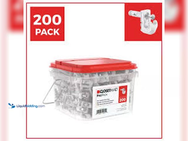 Lot 49-5407321 - ClosetMaid ProPack Pre-Loaded Back Wall Clips (200-Piece). Model # 2186300. Unused