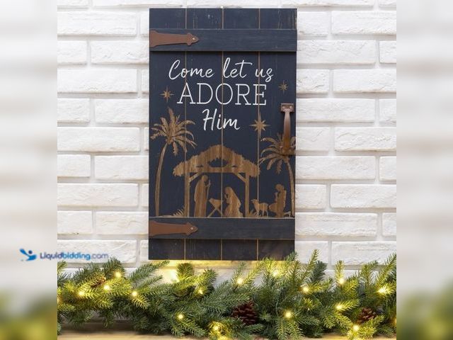 Lot 49-1546928 - Glitzhome 24"H Wooden Nativity Wall Décor, Model # 2010000009, Unused.  Ref#HOL1113