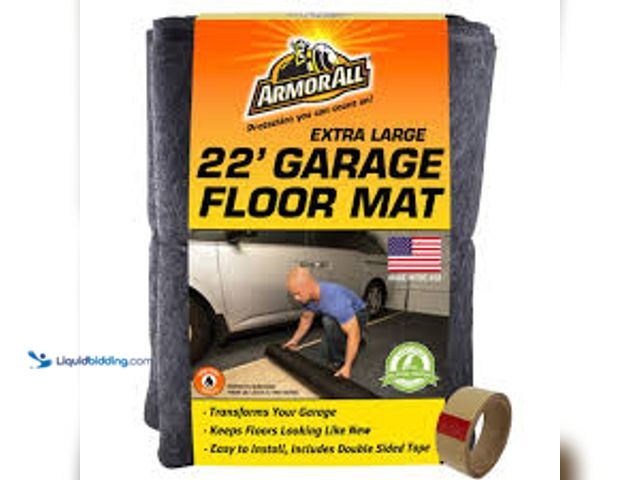 Lot 49-5415587 - Armor All Garage Floor Mat 8 ft. 10 in. W x 22 ft. L Charcoal Commercial/Residential Absorbent Water...