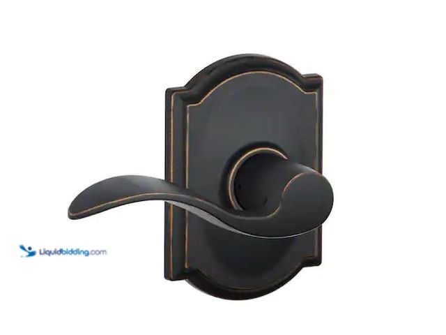 Lot 49-1568739 - Lot of (2) Schlage Residential Accent Series Passage Lever Lockset, Zinc, Aged Bronze Model #F10VACC...