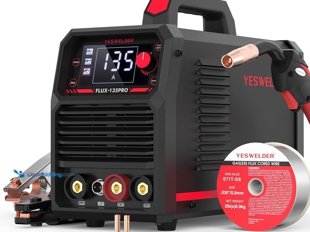 Lot 49-5410978 - YESWELDER 135Amp MIG Welder,110V Flux Core Welder Flux Core MIG/Lift TIG/Stick 3-in-1 Large LED Digi...