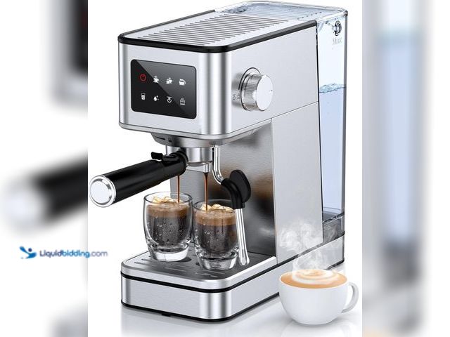 Lot 49-5413710 - Espresso Machine, 20 Bar Compact Espresso Maker with Steam Milk Frother, Stainless Steel Coffee Mach...