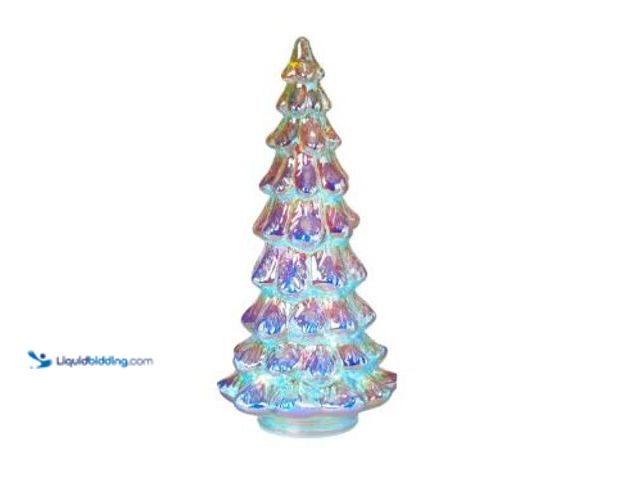 Lot 49-3432504 - Large and Medium Irredescent Glass Tree, Model # B0C9QYL2CJ, Unused, No battery, Unable to test.   R...