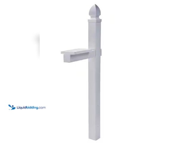 Lot 49-2022991 - Architectural Mailboxes Whitley Plastic, Crossarm, Convertible Mailbox Post, White, Model # WP000WAM...