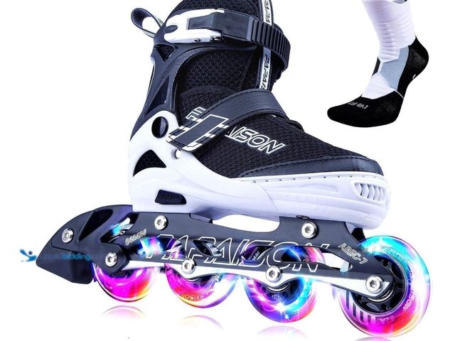 Lot 49-3481706 - PAPAISON Adjustable Inline Skates for Kids and Adults with Full Light Up Wheels, Outdoor Roller Skat...
