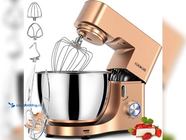Lot 49-5483734 - COOKLEE Stand Mixer, 9.5 Qt. 660W Electric Kitchen Mixer with Dishwasher-Safe Dough Hooks, Flat Beat...