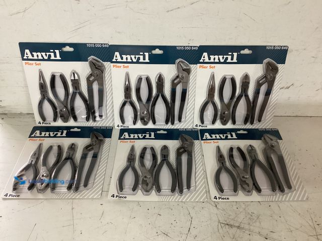 Lot 49-1630954 - Lot of (6) Anvil 4-Piece Plier Set Model # 91944, Unused  Ref#HD0806