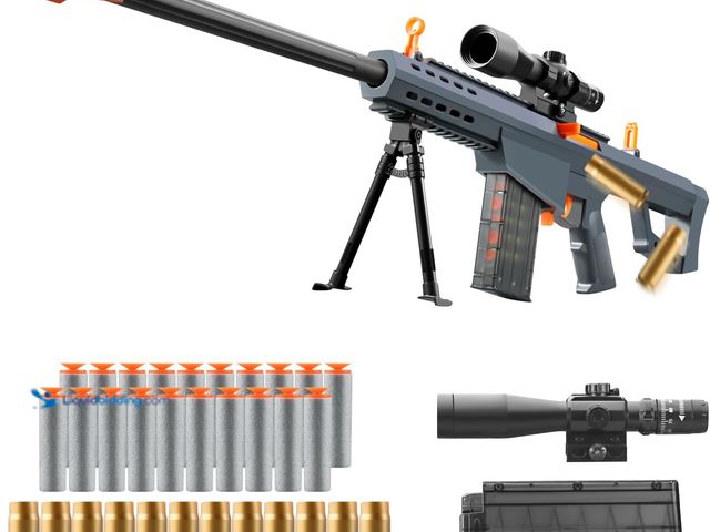 Lot 49-3565941 - Bsyzyani Soft Bullet Toy Gun Dart Foam Pellet Blasters Shell ejecting Shotgun Cool Stuff Gifts for b...