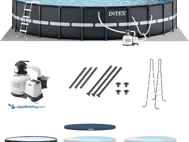 Lot 49-2006697 - INTEX Ultra XTR 24ft x 52in Round Above Ground Swimming Pool Set w/Pump | 26339EH - 2100 GPH Sand Fi...