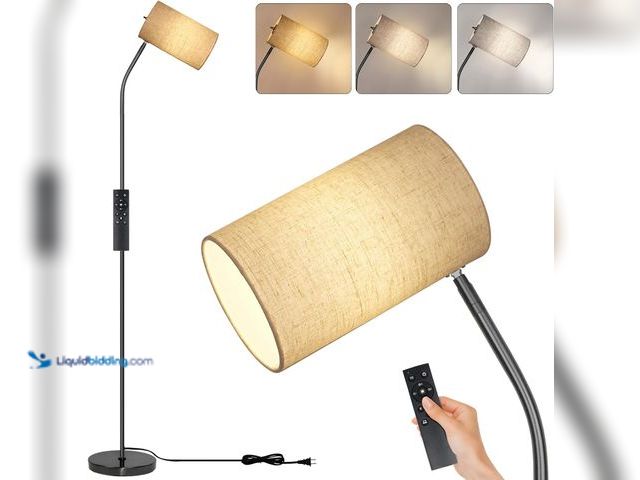 Lot 49-3531156 - Black Floor Lamp for Living Room with Remote,Dimmable Floor Lamp with Remote Control 9W LED Bulb Inc...
