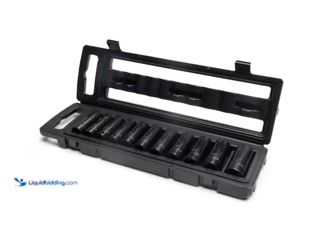 Lot 49-3471580 - Husky 1/2 in. Drive Metric 6-Point Impact Socket Set with Storage Case (11-Piece) Model # H2DDIMP11P...