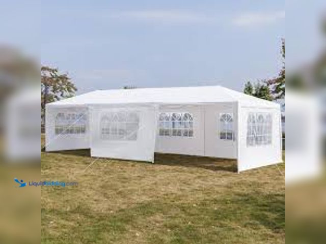 Lot 49-5415177 - Karl home 10 ft. x 30 ft. White Party Wedding Tent Canopy 7 Sidewall. Model # 894740381495. Unused. ...