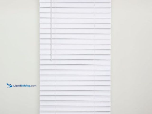 Lot 49-1558956 - Eclipse 2in. Faux Wood Blinds, 51"W x 48"L in White - Cordless Window Blinds, Certified Safe for Chi...