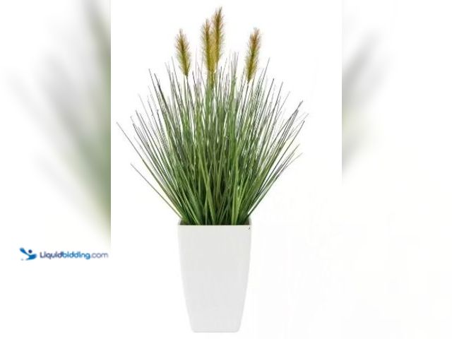 Lot 49-1516624 - Litton Lane 20 in. H Artificial Pampas Grass Plant with White Plastic Pot, Model # 044611, unused.  ...