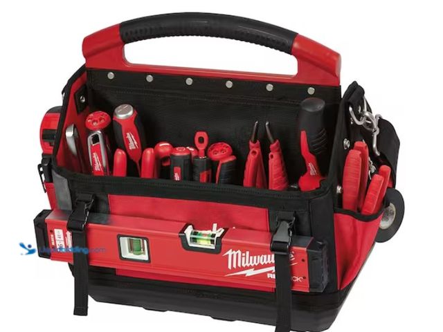 Lot 49-1574817 - Milwaukee 15 in. PACKOUT Tote, Model # 48-22-8315-48-22-8180, Used, Shipping damage, Dirty and fraye...