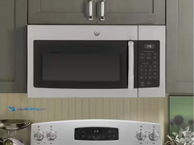 Lot 49-3432661 - GE 1.6 cu. ft. Over-the-Range Microwave in Stainless Steel, Model # JVM3160RFSS, Used, Has attachmen...