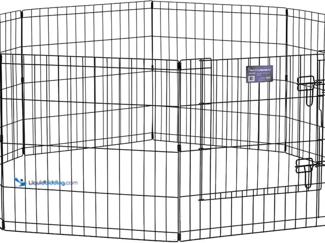 Lot 49-3536542 - MidWest Homes for Pets Folding Metal Puppy/Dog Exercise Pen, Indoor/Outdoor Playpen with Secure Door...
