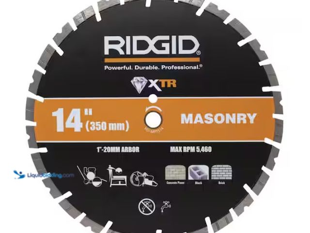 Lot 49-1567928 - RIDGID 14 in. Masonry Diamond Blade, Fits 14 in. high-speed power saws with included adapter, Model ...