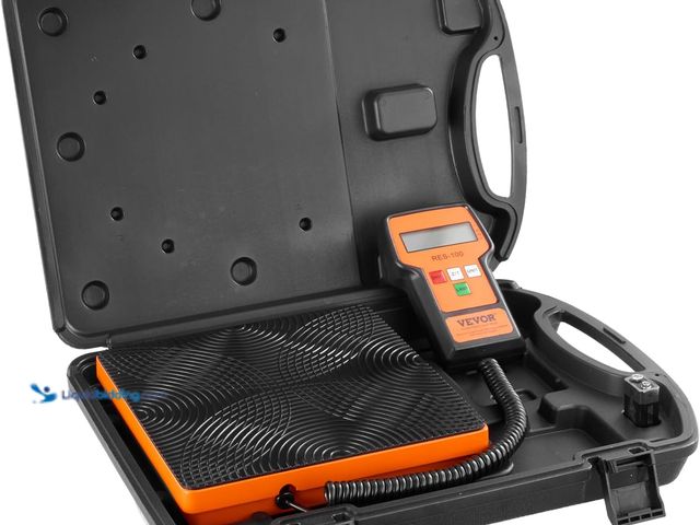 Lot 49-5539786 - VEVOR Refrigerant Scale 110 LBS HAVC Charging Recovery Freon Scale, with Wired Remote Control, 2g Hi...