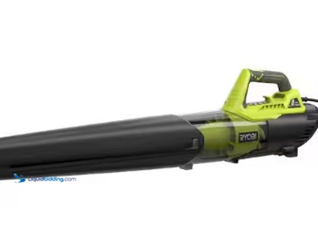 Lot 49-3615819 - RYOBI 135 MPH 440 CFM 8-Amp Corded Electric Jet Fan Leaf Blower, Model # RY421021, Unused, Powers on...
