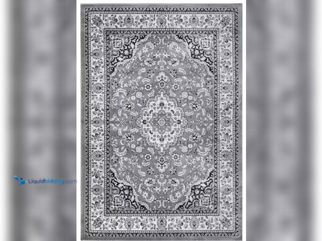 Lot 49-3631038 - JONATHAN Y Palmette Modern Gray/Ivory 5 ft. x 8 ft. Persian Floral Area Rug, Model # MDP503A-5, Unus...