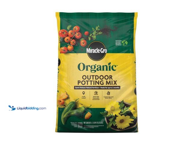 Lot 49-5541452 - Organic Outdoor Potting Mix 25 qt. Soil for Container Plants, Contains Quick-Release Natural Fertili...