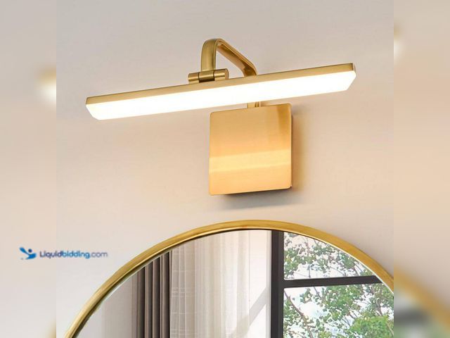 Lot 49-3564037 - Nimbus 1-Light 15 in.W Brushed Gold Brass Linear Integrated LED Vanity Light with Rotable Bar Acryli...