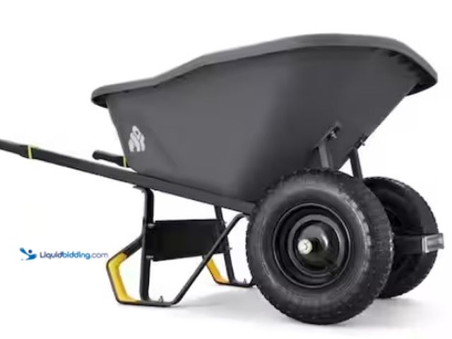 Lot 49-1546830 - TUB ONLY Gorilla 8 cu. ft. Dual-Wheel Wheelbarrow, Pro-Grade Poly Bucket, Steel Handles, Dual 16 in....