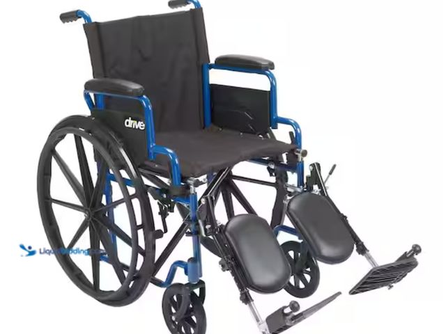 Lot 49-2000040 - Drive Medical 20 in. Blue Streak Wheelchair with Flip Back Desk Arms and Elevating Leg Rests, Model ...