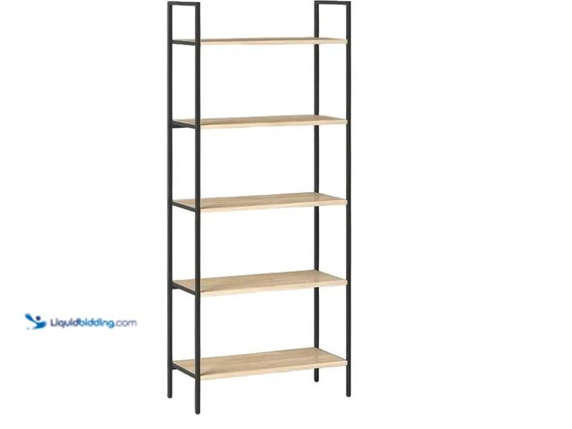 Lot 49-5538532 - Threshold 72" Loring 5 Shelf Ladder Bookshelf, Vintage Oak. SKU 191908997353. New with hardware and ...