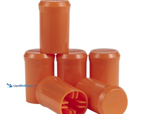 Lot 49-5437740 - Stake Caps Bulk, Box of 50, Orange. [Model: HSC50OR] Unused