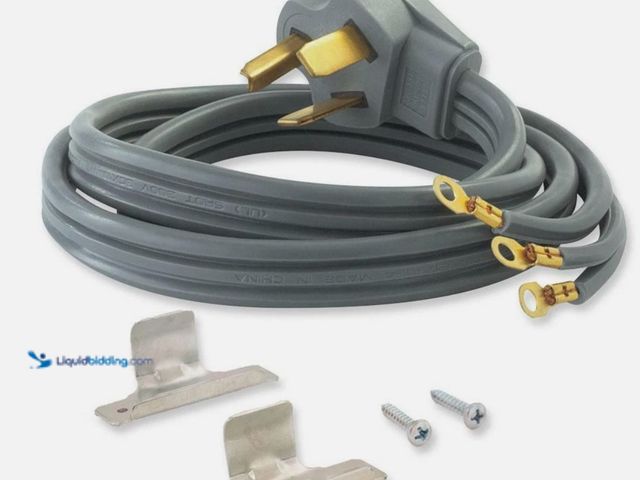 Lot 49-1547911 - (2) Everbilt 6 Ft. Dryer Cord, 30 Amp, 3 Wire,  Major Appliance Parts, Model# 61251HD, Unused.  Ref#...