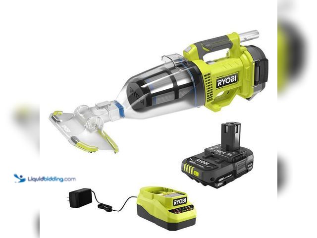 Lot 49-5543989 - RYOBI ONE+ 18V Handheld Cordless Pool Vacuum Cleaner Kit with 2.0 Ah Lithium-Ion Battery and Charger...