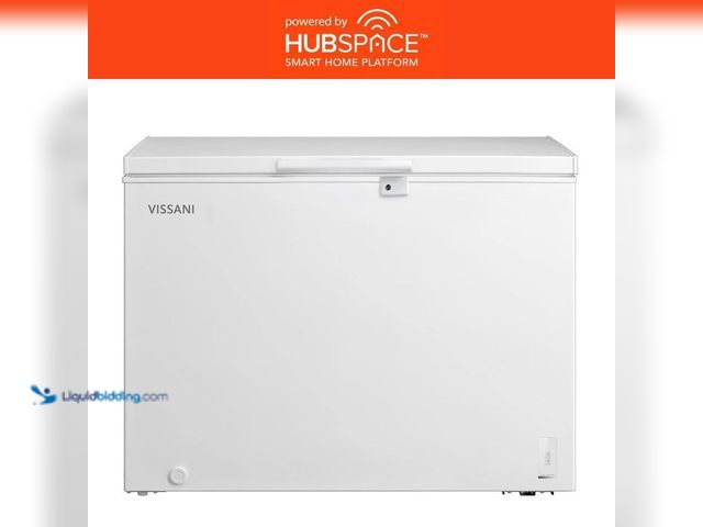 Lot 49-5424536 - Vissani 8.8 cu. ft. Manual Defrost Convertible Chest Freezer with LED Light in White Powered by Hubs...