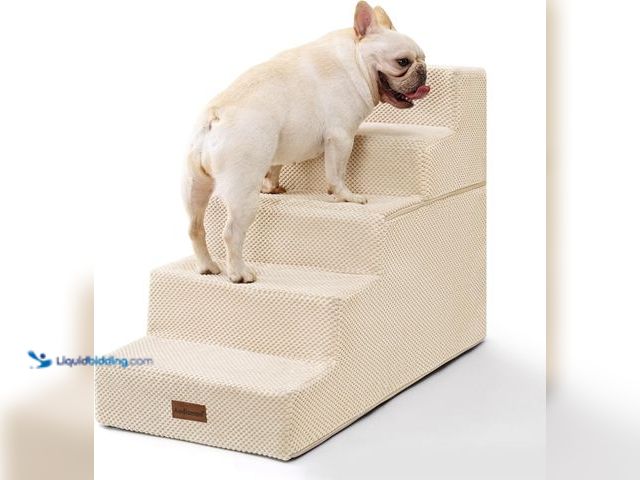 Lot 49-5553080 - Dog Stairs for High Beds 22.6" H, 5-Step Pet Steps for Small Dogs | Indoor Non-Slip Pet Stairs with ...