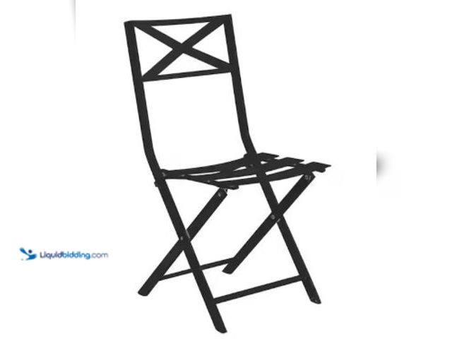 Lot 49-2025433 - StyleWell Slat Folding Outdoor Dining Chair in Black, Model # FDS40069A-B, MSRP $49.98, Unused, Scuf...