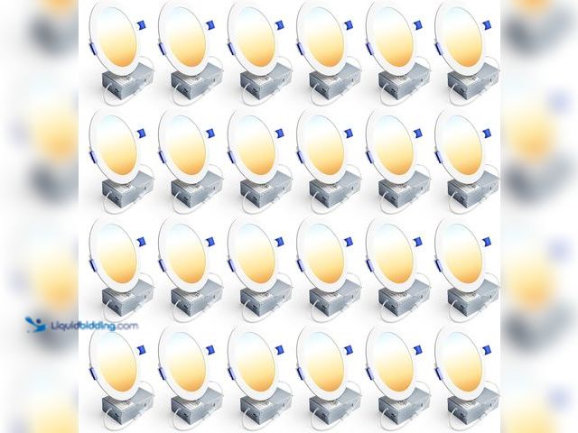 Lot 49-5546164 - Ensenior 24 Pack 6 Inch LED Recessed Ceiling Light, Dimmable, 2700K-5000K 5CCT, 1200LM 12W 120V, Hig...