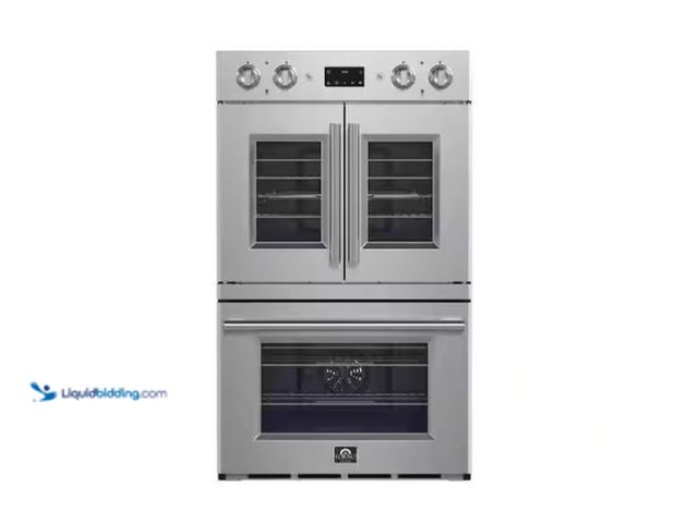 Lot 49-1575542 - Forno Gallico 30 in. Electric French Door Double Oven, Model # FBOEL1388-30, MSRP: $6,999 Slightly U...