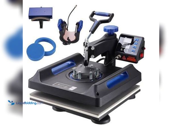 Lot 49-5544280 - VEVOR 15 in. x 15 in. Pro Heat Press Machine 5 in 1 Combo 360 Swing Away Digital Sublimation Vinyl T...
