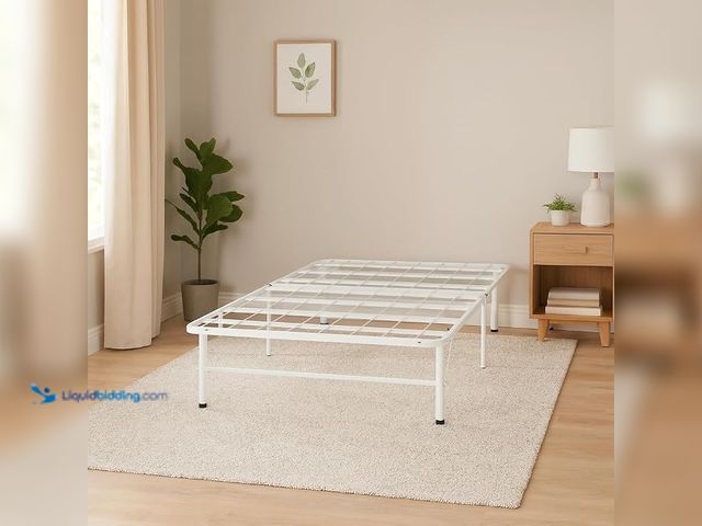 Lot 49-3614413 - Naomi Home 14-Inch Metal Twin Folding Bed Frame with Underbed Storage, Fully Assembled Steel Platfor...