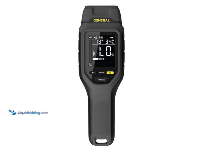 Lot 49-5549805 - General Tools Pin Moisture Meter with Backlit Display for Wood, Drywall, and Building Materials. Mod...