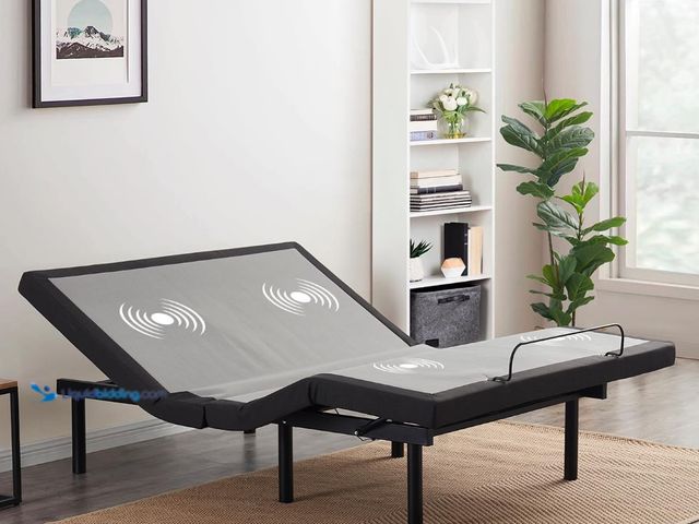 Lot 49-1538100 - King Size Nestl Adjustable Bed Frame, Zero clearance Adjustable Massage Bed Frame with Wireless Remo...