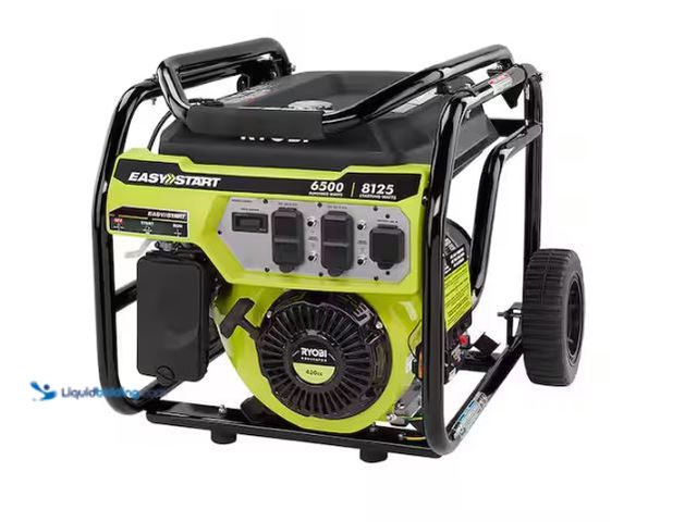 Lot 49-1624652 - RYOBI 8125/6500-Watt Gas Powered Portable Generator With CO Detect Shutdown Sensor For Storms and Jo...