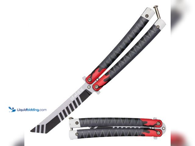 Lot 49-1820403 - Tanjiro Butterfly Knife 9" Demon Slayer Black and Red - NEW - This is from the series Demon Slayer, ...