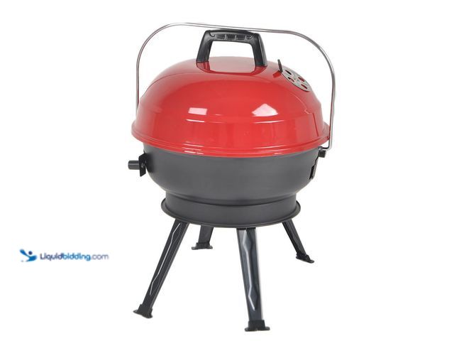 Lot 49-5453175 - 14 in. Portable Charcoal Grill in Red. [Model # CBT1702HDR] Unused