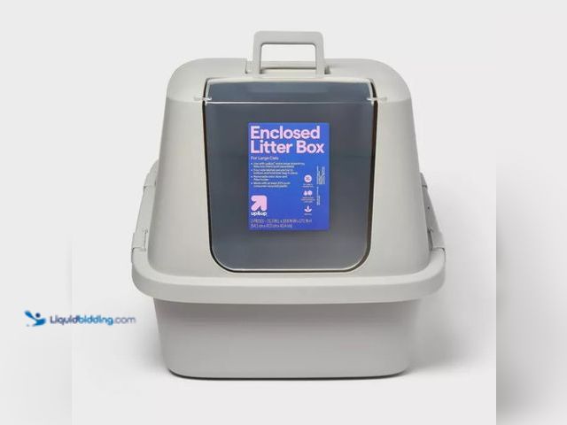 Lot 49-5552249 - Enclosed Cat Litter Box - Gray - XL - up&up™. UPC: 800921064156. Unused