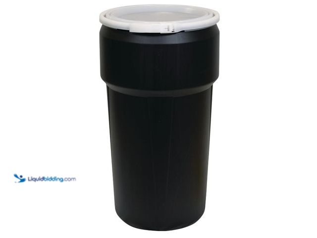 Lot 49-1575654 - Eagle 20 Gallon Plastic Drum with Lid, Plastic Lever-Lock, 30.5"x15.8", Open Head Lab Pack Drum Made...
